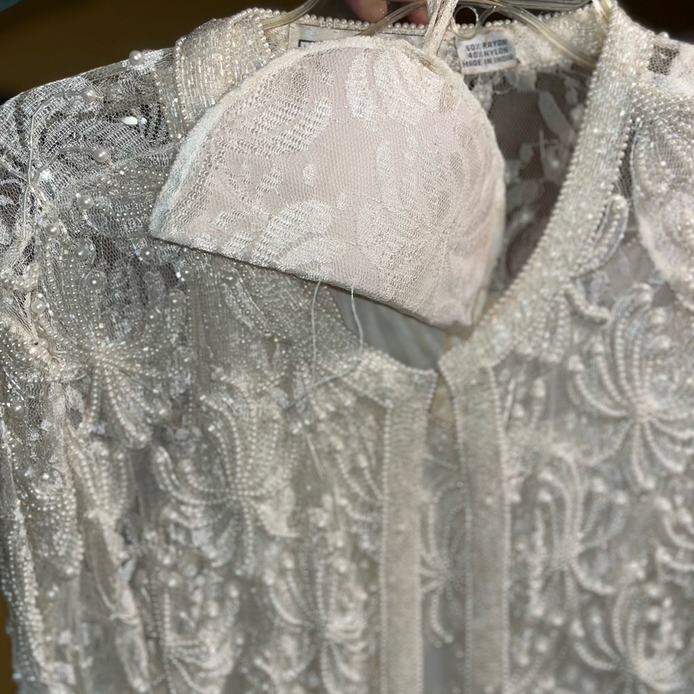 Scala Ivory Lace and Pearl Dress